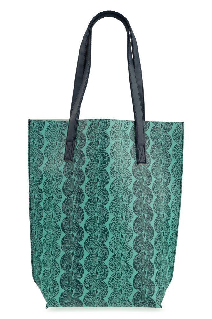 Kanake Tote in a Lei Kupee Print and Blue Tint/Real Teal Color